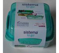 Sistema To Go green Lunch Stack Square 1.24 L School Box with Compartments #B
