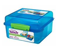 Sistema TO GO Lunch Box Cube Max | 2 L Bento-Box Style Food Container with Dividers & Leak-Proof Yoghurt Pot | BPA Free | Assorted Solid Colours (Not Selectable)