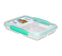 Sistema To Go Multi Split Food Storage Container, Clear with Coloured Clips, 820 ml