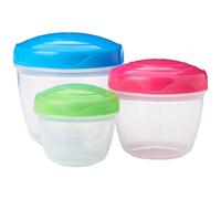 Sistema TO GO Snack 'n' Nest Food Storage Containers | 150 ml, 305 ml, 520 ml | Small Nesting Snack Pots | BPA-Free | Assorted Colours | 3 Count