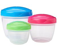 Sistema TO GO Snack 'n' Nest Food Storage Containers | 150 ml, 305 ml, 520 ml | Small Nesting Snack Pots | BPA-Free | Assorted Colours | 3 Count