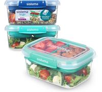 Sistema TO GO Stax Leakproof Food Storage Containers | 1 L | Airtight & Stackable Meal Prep Containers with Lids | Adult Lunch Boxes for Office, School & More | BPA-Free | 3 Count