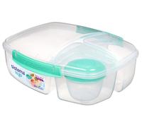 Sistema To Go Triple Split Lunch Box with Yoghurt Pot | 2L Air-Tight and Stac...