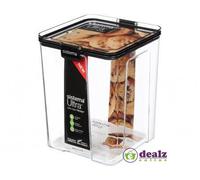 Sistema Tritan Square Ultra Canister Clear Black Glass Plastic Storage Container
