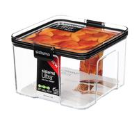 Sistema Tritan Square Ultra Canister Clear Black Glass Plastic Storage Container