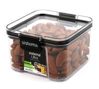 Sistema Ultra Airtight Pantry Storage Container | 460 ml Square Food Storage Container | Stackable | with Locking Clips | BPA-Free