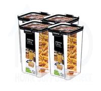 Sistema Ultra Square 1.3L Food Container (4 Pack) - Bpa-Free Plastic For Safe & Durable Food Storage