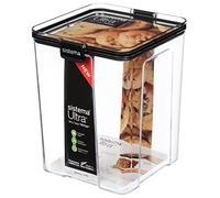 Sistema Tritan Square Ultra Canister Clear Black Glass Plastic Storage Container