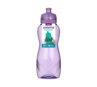 Sistema Wave Twist 'n' Sip Squeeze Sports Water Bottle (600ml, Pruple) - Leakproof, BPA-Free & Recyclable