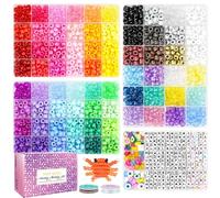 Sistenia 2400pcs Pony, 72 Colors Friendship Bracelets Making Kit, Rainbow Kandi Bulk Letter for Name Bracelets Jewelry Making Crafts with Elastic String