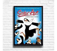 Sister Act Poster Print, Musical Print, A4 A3 West End Broadway Theatre Show, Wall Art Deco Special Canvas West End Print, London theatre art frame options (A4 Framed (Black))