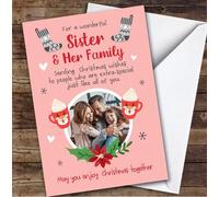 Sister and Her Family Hot Drink Photo Custom Personalised Christmas Card | Christmas Card | Any Relation Xmas Card