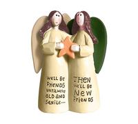 Sister Angel Figurine - Harz Friendship Figurine, Best Friend Sculpture, Girlfriends Gift | Meaningful Figurine with a Heart Message for Women, Friendship Gift for Memory Remains