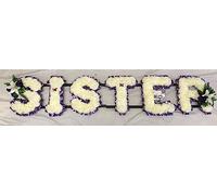 Sister Artificial Silk Tribute Funeral Flower Any 6 Letter Memorial Wreath Aunt