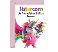 Sister Birthday Card - Awesome Sistercorn - Happy Birthday Card for Sister from Brother Sibling, A5 Unicorn Bday Greeting Cards
