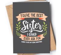 Sister Birthday Card - Birthday Cards for Sister - Sister in Law Birthday Cards - Graduation Card for Sister - Funny Bday Cards for Sister - Big Sister Card - Happy Birthday Card Sister Adult