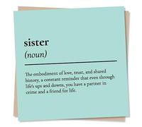 Sister Birthday Card for Women, Female, Her - Sentimental Sis Definition | from Brother, Sibling - for Bestie, Twin, Adult - Mint Green, Dictionary Meaning, Text - Blank Inside, with Envelope