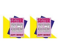 Sister Birthday Card Funny C606 (Pack of 2)