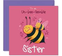 Sister Birthday Card - Un-bee-lievable - Happy Birthday Card for Sister from Brother Sibling, 145mm Un-bee-lievable Bday Greeting Cards