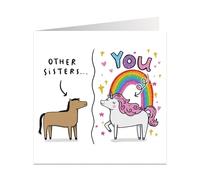 Sister Birthday Card with Colorful Horse Design - Shining Brightly Compared to Others, Happy Birthday Sister Card for Special Celebrations
