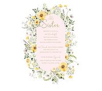 Sister Birthday Card with Pretty Floral Design and Loving Words