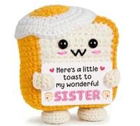 Sister Birthday Gifts, Big Sister Gift - Emotional Support Crochet Toast | Big Sister Little Sister Presents for Birthday, Thanksgiving, Christmas, Graduation, New Year, Anniversaries Handmade