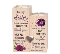 Sister Birthday Gifts, Heart Shaped Candle Holders, Christmas Mother's Day Birthday Gifts for Sister