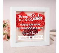 Sister Birthday Gifts, Sister Gifts, Pamper Gifts for Women, Ideal Presents for Graduation Christmas Moving, Unique Shadow Boxes Eternal Flower Roses