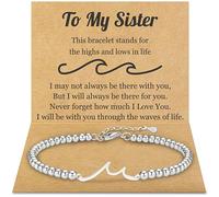Sister Birthday Gifts - Wave Bracelet for Sister Birthday Christmas Mother’s Day - Big Little Jewelry Gifts, Sisters Bracelets for Women,The Waves of Life We’ve Been Through Together
