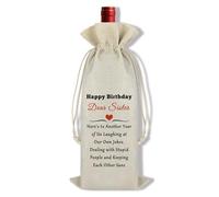 Sister Birthday Gifts Wine Bag Birthday Gifts for Sister from Sister Brother Happy Birthday Wine Bottle Gift Bag for Big Sister Little Sister Birthday Party Decorations