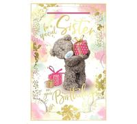 SISTER Birthday Me To You 3D Holographic Hologram Bear Teddy Birthday Card