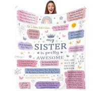 Sister Blanket From Sister 150 × 200 cm | Cheer up/Get Well Soon Gifts for Bestie Friend Woman with Inspirational words Encouragement for Daily Birthday Christmas