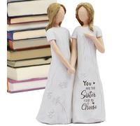 Sister Bond Figure - Modern Abstract Design Resin Statue Art Decor | Sincere Friendship Keepsake Present For Marriage Celebration Metic Interior Design