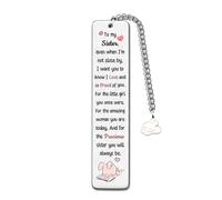 Sister Bookmarks Birthday Gift Christmas Encourage Bookmark Teens Graduation Distance Farewell Back to School Present Appreciate Reminder Go to University I love Proud of You Keepsake from Sis Brother