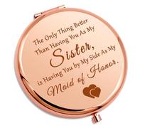 Sister Bridesmaid Gifts Maid of Honor Wedding Day Gift Sister Compact Mirror Friendship Sister Gifts Bridal Shower Gift Ideas Compact Makeup Mirror Engagement Gifts for Her Sister Pocket Makeup Mirror