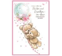 Sister & Brother-in-law Anniversary Card - Couple Wedding Heart - Size: 7.5" x 5.25" A