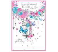 Sister & Brother-in-law Anniversary Card - Couple Wedding - Size: 7.5" x 5.25" B