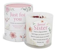 Sister Candle a Thoughtful Gifts for Sister - Ideal Special Sister Birthday Gifts Luxury SOYA Candle with Rose Quartz and Rose Petals