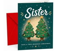 Sister Christmas Card, Cute Tree-Mendous Trees