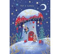 Sister Christmas Card Wonderful - Luxury Woodland Animals Traditional Xmas Card