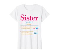 Sister Definition Sibling Love Bond Heartfelt Value Graphic T-Shirt, Women, White, S