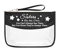 Sister Friendship Gift Best Friend Birthday Gifts for Women Makeup Bag Soul Sister Bestie Appreciation Gifts Clear Cosmetic Bags Christmas Halloween Graduation Gifts for Sister BFF Tote Bags Pouch