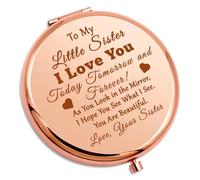 Sister Friendship Gift Little Sister Gifts Pocket Makeup Mirror Thank You Sister Gifts Sister Birthday Gifts Sister in Law Gifts from Sister in Law Wedding Gift for Stepsister Travel Compact Mirror