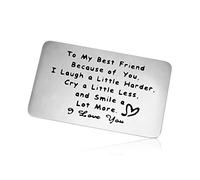 Sister Gift from Sister Best Friend Gift Engraved Wallet Inserts Card Friendship Gift Card to My Best Friend Gift Metal Wallet Insert Card Birthday Graduation Gifts for Sister Teen Girl Women Friend