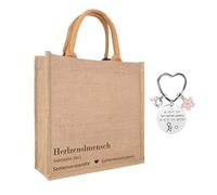 Sister Gift Set, Jute Bag with Saying and Keyring, Glück ist eine Schwester wie Dich zu haben, Best Sister Gifts for Birthday, Shopper, Beach Bag