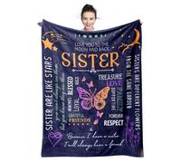 Sister Gifts Blanket, Gifts for Sister, Happy Birthday Gifts for Sister, Friendship Throw to My Best Friend, Bestie, Soul Sister - Friendship Gifts for Women Friends, 50"X60"