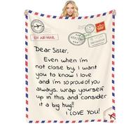 Sister Gifts Blanket,Graduation Birthday Gift for Sisters from Sister, to My Dear Sister Blanket for Mother's Day, Super Soft Flannel Throw Blankets for Christmas Valentines Day for Bed Couch(50x60)