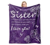 Sister Gifts Blanket, Perfect Sister Gifts, Presents for Sister on Birthday Wedding Graduation Christmas Valentine's Day from Sister Brother 50x60 Inch