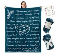 Sister Gifts blanket, Sisters Gift from Sister, Unique Birthday Gifts from Brother, to my Sister Blanket, Throw Blanket 65” x 50” (Coral Blue)