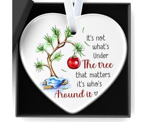 Sister Gifts Christmas Decoration Personalization Ceramic Sign It'S Not What'S Under The Tree That Matters It'S Who'S Around It For Sister Birthday Christmas Tree Ornament Home, Office Plaque